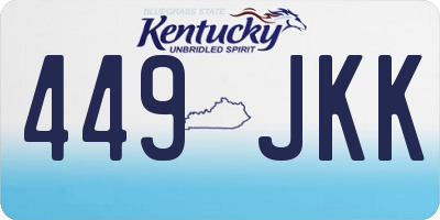 KY license plate 449JKK