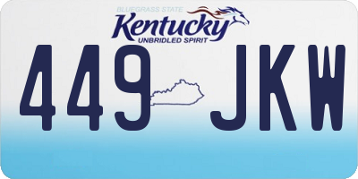 KY license plate 449JKW