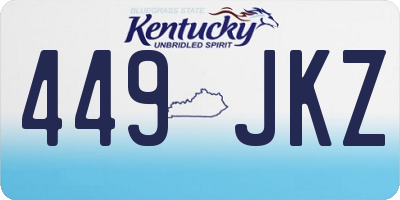 KY license plate 449JKZ