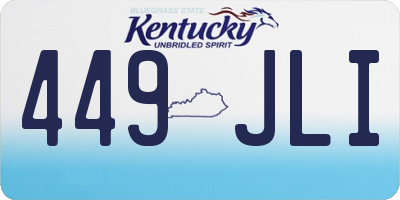 KY license plate 449JLI
