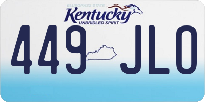 KY license plate 449JLO