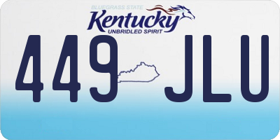 KY license plate 449JLU
