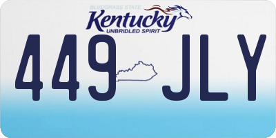 KY license plate 449JLY