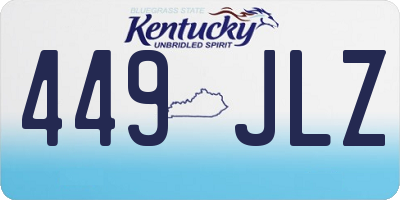 KY license plate 449JLZ