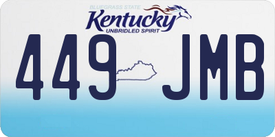 KY license plate 449JMB