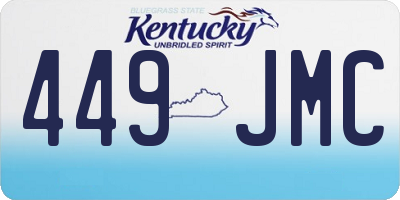 KY license plate 449JMC