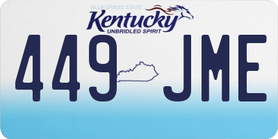 KY license plate 449JME