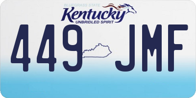 KY license plate 449JMF