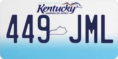 KY license plate 449JML