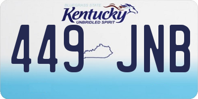 KY license plate 449JNB
