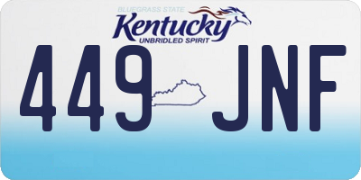 KY license plate 449JNF