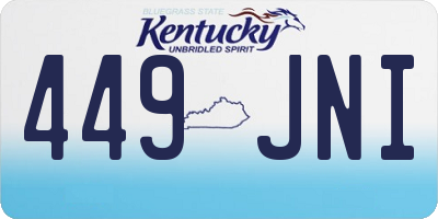 KY license plate 449JNI