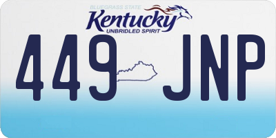 KY license plate 449JNP