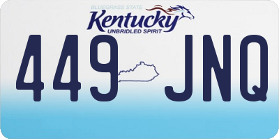KY license plate 449JNQ