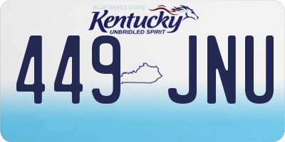 KY license plate 449JNU