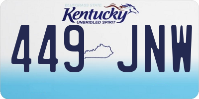 KY license plate 449JNW