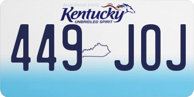 KY license plate 449JOJ