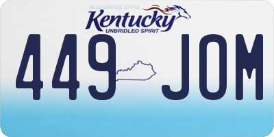 KY license plate 449JOM