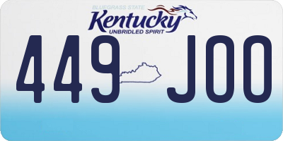 KY license plate 449JOO