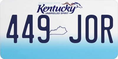 KY license plate 449JOR