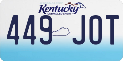 KY license plate 449JOT