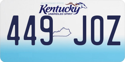 KY license plate 449JOZ