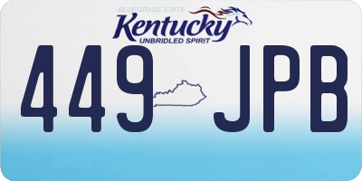 KY license plate 449JPB