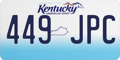 KY license plate 449JPC