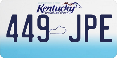 KY license plate 449JPE