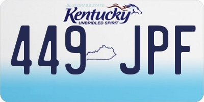 KY license plate 449JPF
