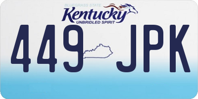 KY license plate 449JPK