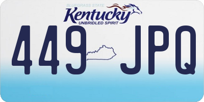 KY license plate 449JPQ