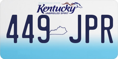 KY license plate 449JPR