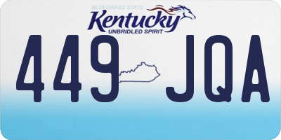 KY license plate 449JQA
