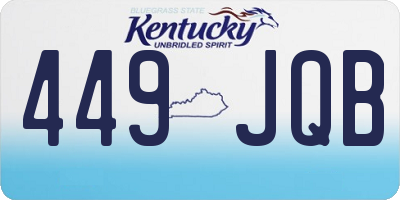 KY license plate 449JQB