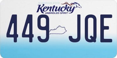 KY license plate 449JQE