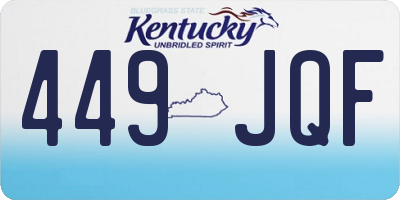 KY license plate 449JQF