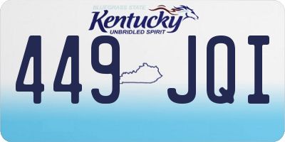 KY license plate 449JQI