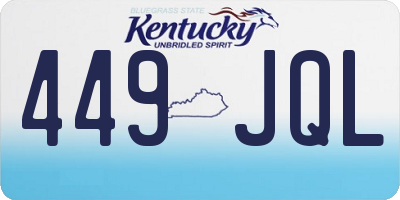 KY license plate 449JQL