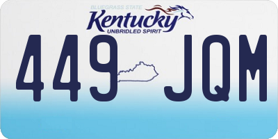 KY license plate 449JQM