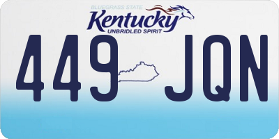 KY license plate 449JQN