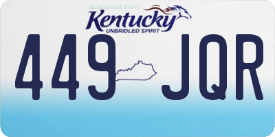 KY license plate 449JQR
