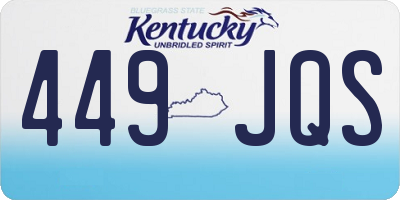 KY license plate 449JQS