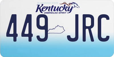 KY license plate 449JRC