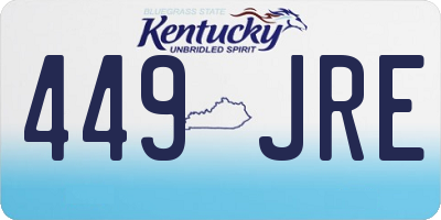 KY license plate 449JRE
