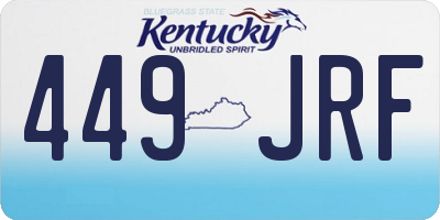 KY license plate 449JRF