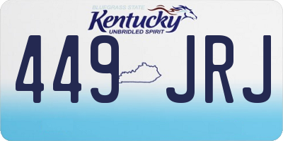 KY license plate 449JRJ
