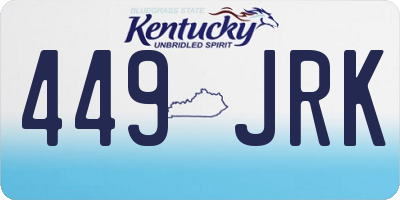 KY license plate 449JRK