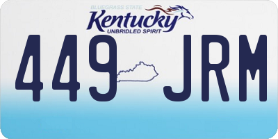 KY license plate 449JRM