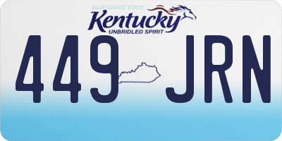 KY license plate 449JRN
